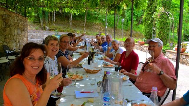 Private lunch at a family owned winery overlooking the beautiful Tuscan landscape.